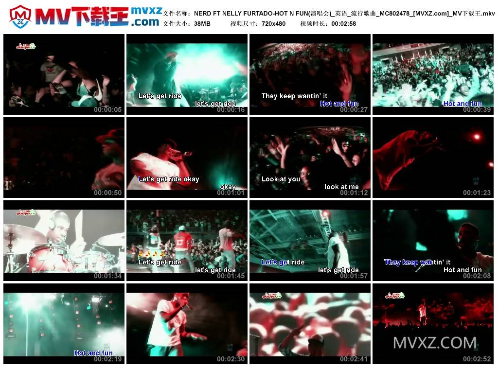 NERD FT NELLY FURTADO-HOT N FUN(演唱会)_英语_流行歌曲_MC802478